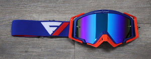 Flow Vision® Rythem™ Motocross Goggle: Blue/Red Merica